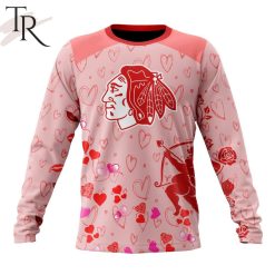 NHL Chicago Blackhawks Custom Name x2 Date Valentine Sweatshirt