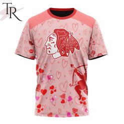 NHL Chicago Blackhawks Custom Name x2 Date Valentine T-Shirt