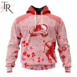NHL Colorado Avalanche Custom Name x2 Date Valentine Pullover Hoodie