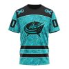 NHL Columbus Blue Jackets Custom Name Number Fight Ovarian Cancer T-Shirt