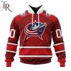 NHL Columbus Blue Jackets Custom Name Number Valentine Gift Pullover Hoodie