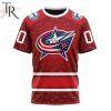 NHL Columbus Blue Jackets Custom Name Number Valentine Gift T-Shirt
