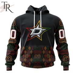 NHL Dallas Stars Custom Name Number Black History Month Pullover Hoodie