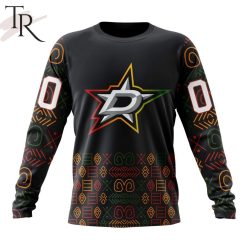 NHL Dallas Stars Custom Name Number Black History Month Sweatshirt