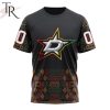 NHL Dallas Stars Custom Name Number Black History Month T-Shirt