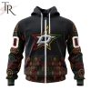 NHL Dallas Stars Custom Name Number Black History Month Zip Up Hoodie