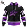 NHL Dallas Stars Custom Name Number Black Hockey Fights Cancer Zip Up Hoodie