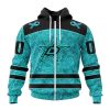NHL Dallas Stars Custom Name Number Fight Ovarian Cancer Zip Up Hoodie