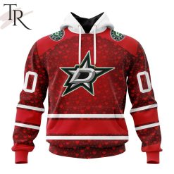 NHL Dallas Stars Custom Name Number Valentine Gift Pullover Hoodie