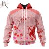 NHL Dallas Stars Custom Name x2 Date Valentine Zip Up Hoodie