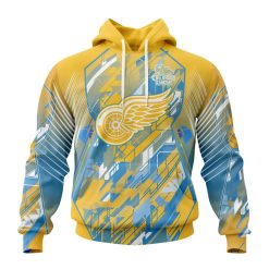 NHL Detroit Red Wings Against Childhood Cancer Pullover Hoodie
