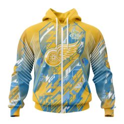 NHL Detroit Red Wings Against Childhood Cancer Zip Up Hoodie