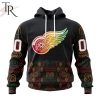 NHL Detroit Red Wings Custom Name Number Black History Month Pullover Hoodie
