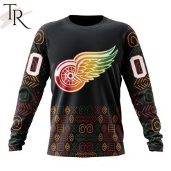 NHL Detroit Red Wings Custom Name Number Black History Month Sweatshirt