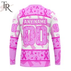 Alternative view of NHL Detroit Red Wings Custom Name Number Breast Cancer Awareness Month Sweatshirt