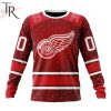 NHL Detroit Red Wings Custom Name Number Valentine Gift Sweatshirt