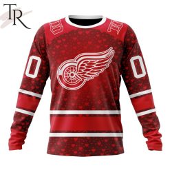 NHL Detroit Red Wings Custom Name Number Valentine Gift Sweatshirt