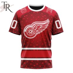 NHL Detroit Red Wings Custom Name Number Valentine Gift T-Shirt