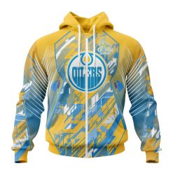 NHL Edmonton Oilers Against Childhood Cancer Zip Up Hoodie
