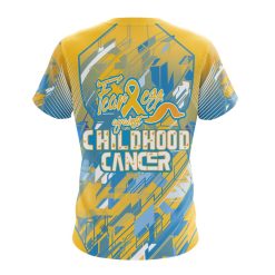 Alternative view of NHL Edmonton Oilers Custom Name Number Against Childhood Cancer T-Shirt
