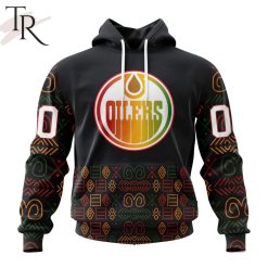 NHL Edmonton Oilers Custom Name Number Black History Month Pullover Hoodie
