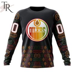 NHL Edmonton Oilers Custom Name Number Black History Month Sweatshirt