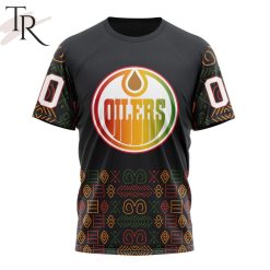 NHL Edmonton Oilers Custom Name Number Black History Month T-Shirt
