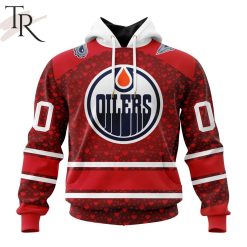 NHL Edmonton Oilers Custom Name Number Valentine Gift Pullover Hoodie