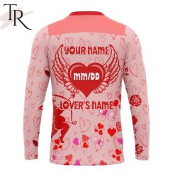Alternative view of NHL Edmonton Oilers Custom Name x2 Date Valentine Sweatshirt