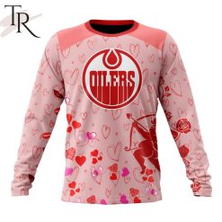 NHL Edmonton Oilers Custom Name x2 Date Valentine Sweatshirt