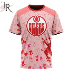 NHL Edmonton Oilers Custom Name x2 Date Valentine T-Shirt