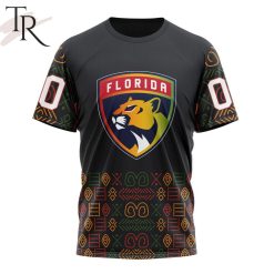 NHL Florida Panthers Custom Name Number Black History Month T-Shirt