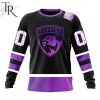 NHL Florida Panthers Custom Name Number Black Hockey Fights Cancer Sweatshirt