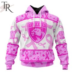 NHL Florida Panthers Custom Name Number Breast Cancer Awareness Month Pullover Hoodie
