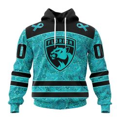 NHL Florida Panthers Custom Name Number Fight Ovarian Cancer Pullover Hoodie