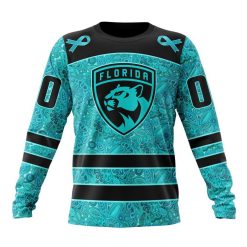 NHL Florida Panthers Custom Name Number Fight Ovarian Cancer Sweatshirt