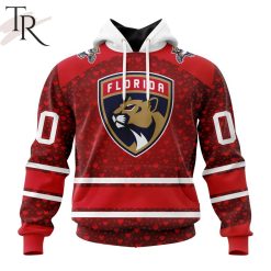 NHL Florida Panthers Custom Name Number Valentine Gift Pullover Hoodie