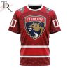 NHL Florida Panthers Custom Name Number Valentine Gift T-Shirt