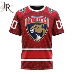 NHL Florida Panthers Custom Name Number Valentine Gift T-Shirt