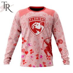NHL Florida Panthers Custom Name x2 Date Valentine Sweatshirt