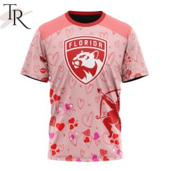 NHL Florida Panthers Custom Name x2 Date Valentine T-Shirt