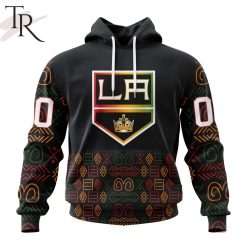 NHL Los Angeles Kings Custom Name Number Black History Month Pullover Hoodie