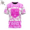 NHL Los Angeles Kings Custom Name Number Breast Cancer Awareness Month T-Shirt