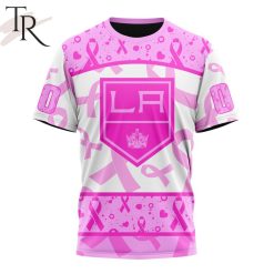 NHL Los Angeles Kings Custom Name Number Breast Cancer Awareness Month T-Shirt