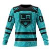 NHL Los Angeles Kings Custom Name Number Fight Ovarian Cancer Sweatshirt