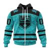 NHL Los Angeles Kings Custom Name Number Fight Ovarian Cancer Zip Up Hoodie