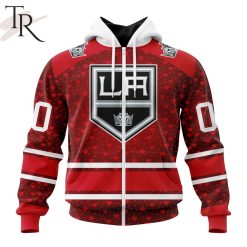 NHL Los Angeles Kings Custom Name Number Valentine Gift Zip Up Hoodie