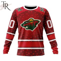 NHL Minnesota Wild Custom Name Number Valentine Gift Sweatshirt