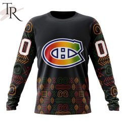 NHL Montreal Canadiens Custom Name Number Black History Month Sweatshirt