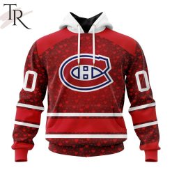 NHL Montreal Canadiens Custom Name Number Valentine Gift Pullover Hoodie